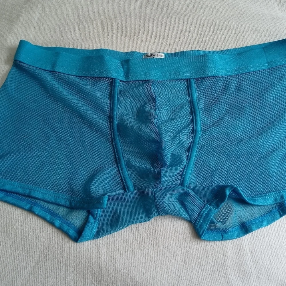 Brand new corwish mens transparent blue size L boxer briefs